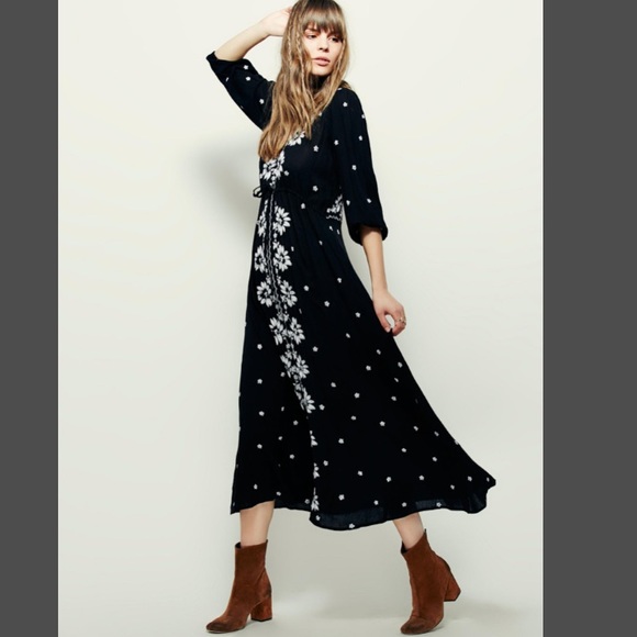 Free People Embroidered Fable Maxi Dress S - Picture 2 of 7